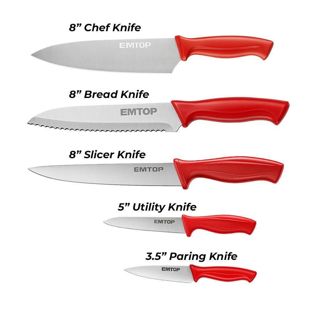 EMTOP 5 PCS Kitchen Knife Set – Stainless Steel