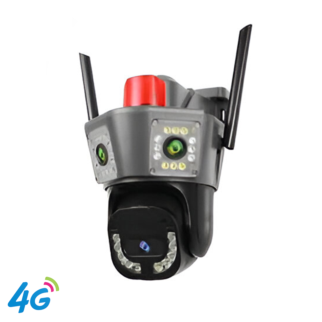 4G Triple Lens 9Mp CCTV Camera with Two Way Audio, Night Vision Color